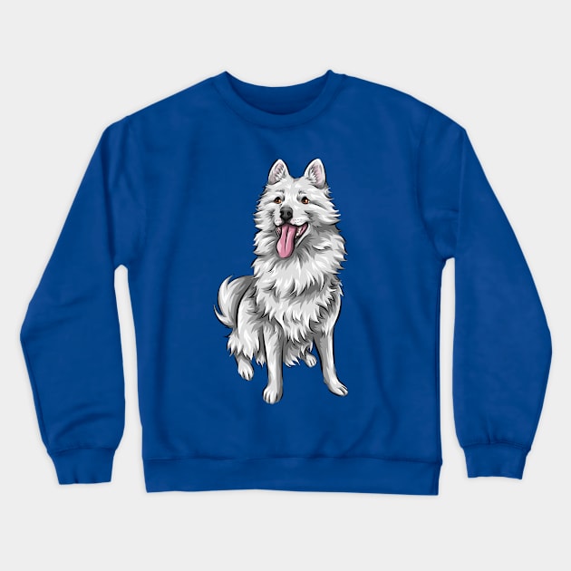 Cute White Pomsky Dog Crewneck Sweatshirt by Shirin Illustration